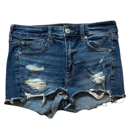 American Eagle Hi-Rise Shortie Distressed Shorts - Picture 1 of 8